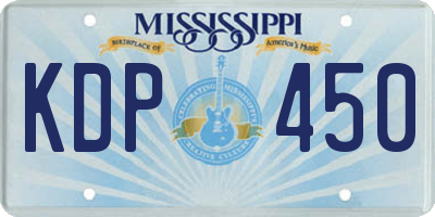 MS license plate KDP450