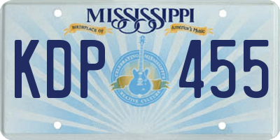 MS license plate KDP455