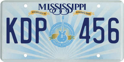 MS license plate KDP456