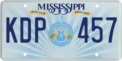 MS license plate KDP457