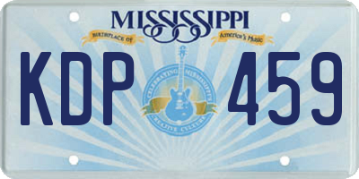 MS license plate KDP459