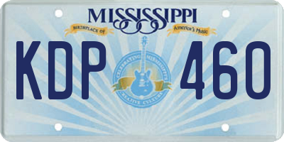 MS license plate KDP460