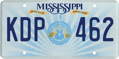 MS license plate KDP462