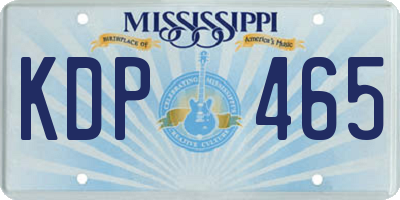 MS license plate KDP465