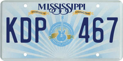 MS license plate KDP467