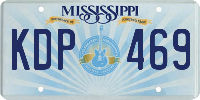 MS license plate KDP469