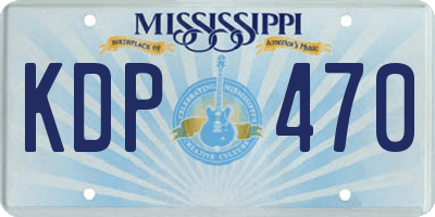 MS license plate KDP470