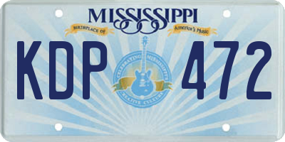 MS license plate KDP472
