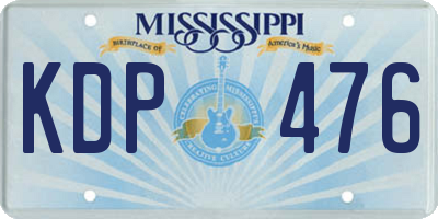 MS license plate KDP476