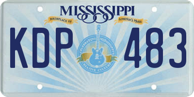 MS license plate KDP483