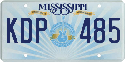 MS license plate KDP485