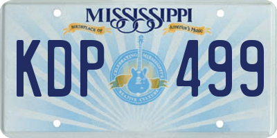 MS license plate KDP499