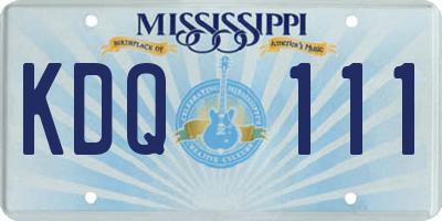 MS license plate KDQ111