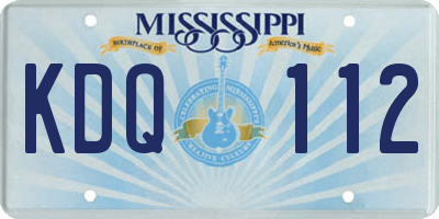 MS license plate KDQ112