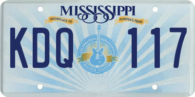 MS license plate KDQ117