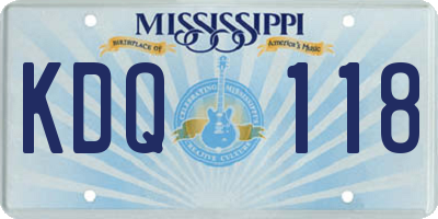 MS license plate KDQ118