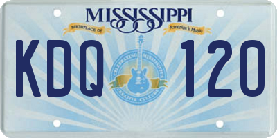 MS license plate KDQ120