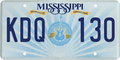 MS license plate KDQ130