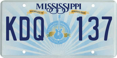 MS license plate KDQ137