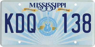 MS license plate KDQ138