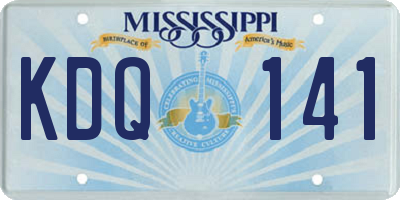 MS license plate KDQ141