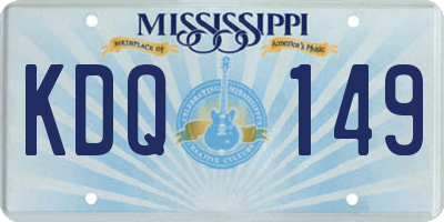 MS license plate KDQ149