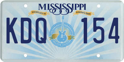 MS license plate KDQ154