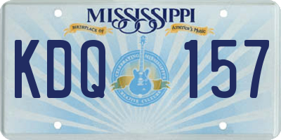 MS license plate KDQ157