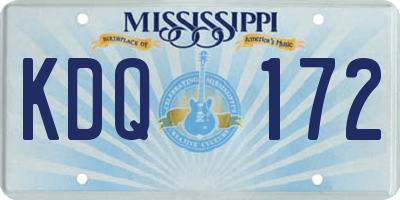 MS license plate KDQ172