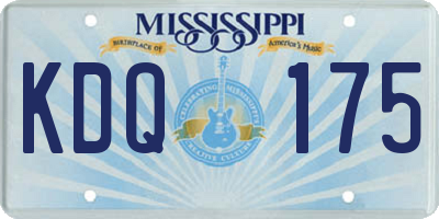 MS license plate KDQ175