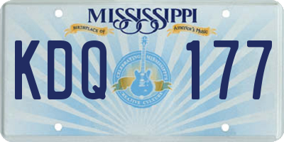 MS license plate KDQ177