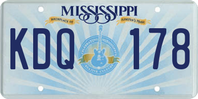 MS license plate KDQ178