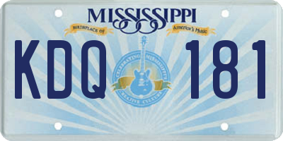 MS license plate KDQ181