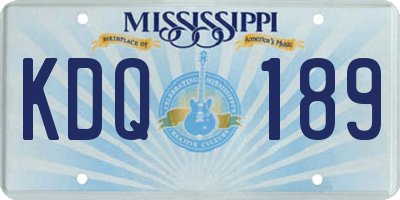 MS license plate KDQ189