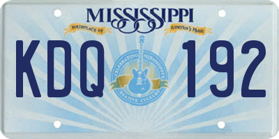 MS license plate KDQ192