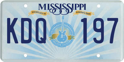 MS license plate KDQ197