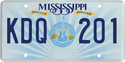 MS license plate KDQ201