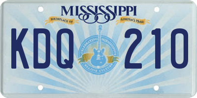 MS license plate KDQ210