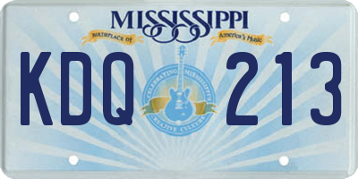 MS license plate KDQ213