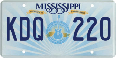 MS license plate KDQ220
