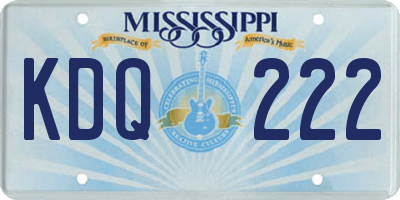 MS license plate KDQ222