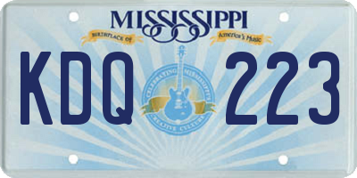 MS license plate KDQ223