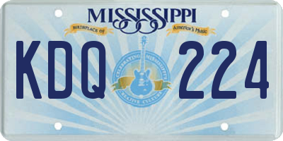 MS license plate KDQ224