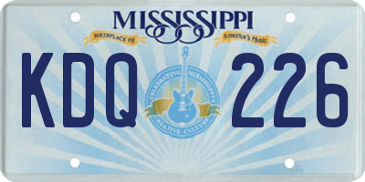 MS license plate KDQ226