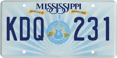 MS license plate KDQ231