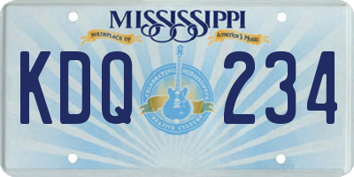 MS license plate KDQ234