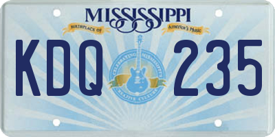 MS license plate KDQ235