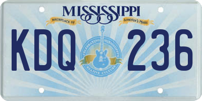 MS license plate KDQ236