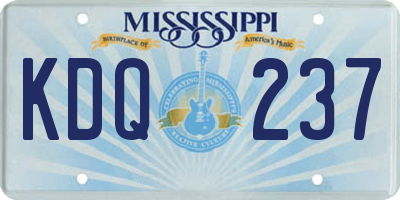 MS license plate KDQ237