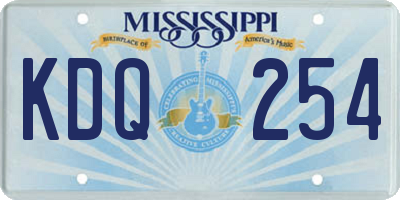 MS license plate KDQ254